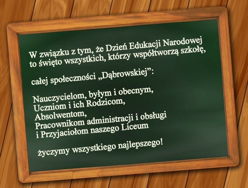 ŻYCZENIA Z OKAZJI DNIA EDUKACJI NARODOWEJ